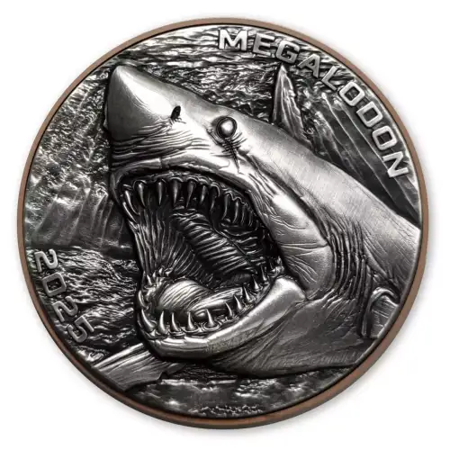2025 Vanuatu Giant Megalodon Shark 10g Silver Coin w/ 145g Copper Core