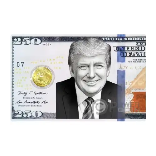 2026 1/1000th oz Liberia TRUMP 250th Anniversary .9999 Gold Coin in Card