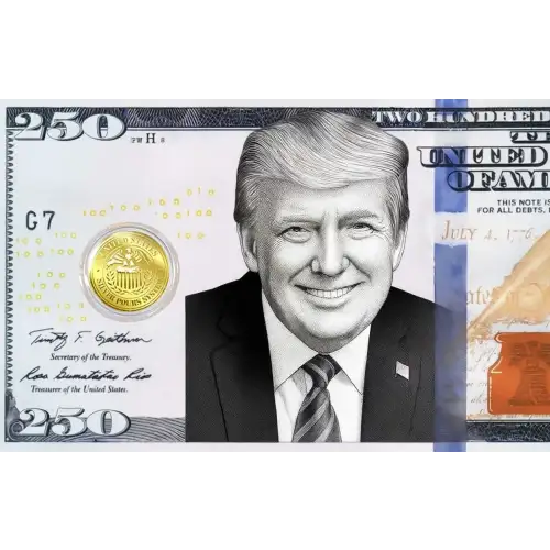 2026 1/1000th oz Liberia TRUMP 250th Anniversary .9999 Gold Coin in Card