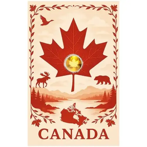 2026 1/1000th oz Niue Maple Leaf .9999 Gold Coin in Card