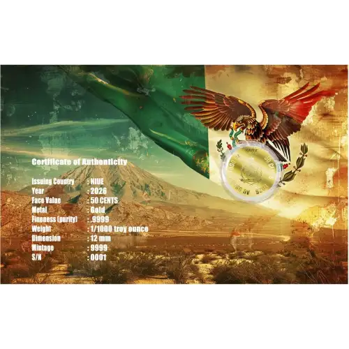 2026 1/1000th oz Niue Mexican Libertad .9999 Gold Coin in Card (2)