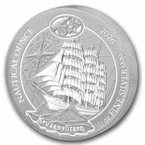 2026 1/12 oz Rwanda Nautical Ounce Series - Kruzenshtern .999 Silver BU Coin