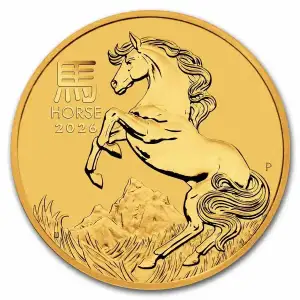 2026 1/4oz Australia Perth Mint Lunar Series III: Year of the Horse .9999 Gold Coin (5)