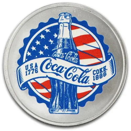 2026 1 oz Coca Cola Americana .999 Silver Proof-like Coloured Round in TEP (3)
