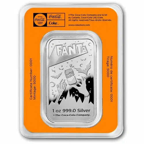 2026 1 oz Fanta Halloween .999 Silver Proof-like Coloured Bar in TEP