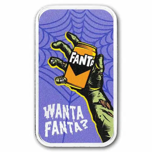 2026 1 oz Fanta Halloween .999 Silver Proof-like Coloured Bar in TEP