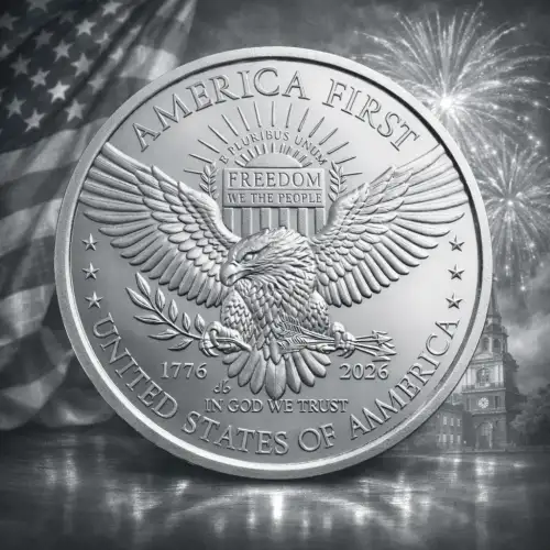 2026 1 oz GSM Silver Shield America First V2 .999 Silver BU Round