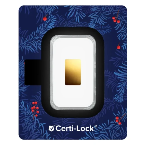 2026 1/100th oz Scottsdale Mint Merry Christmas Angel .9999 Gold Bar in Certi-Lock Assay