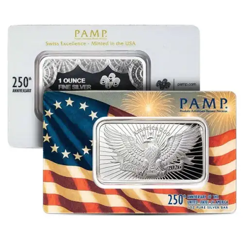 2026 1oz PAMP 250th Anniversary of the USA .999 Silver Bar in Assay (4)