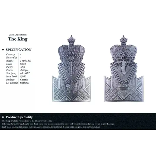 2026 1oz South Korea Chess Crown The King .999 Silver Antiqued Collectible (3)