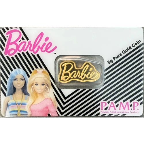 2026 5g Solomon Islands Barbie .9999 Gold Proof like Shaped Coin Bar