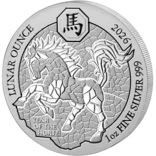 2026 Rwanda 1oz Lunar Ounce Year of the Horse .999 Silver BU Coin