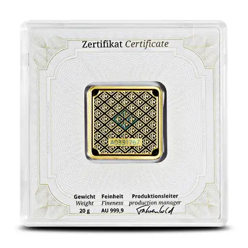 20G Geiger .9999 Gold Bar in Assay (2)
