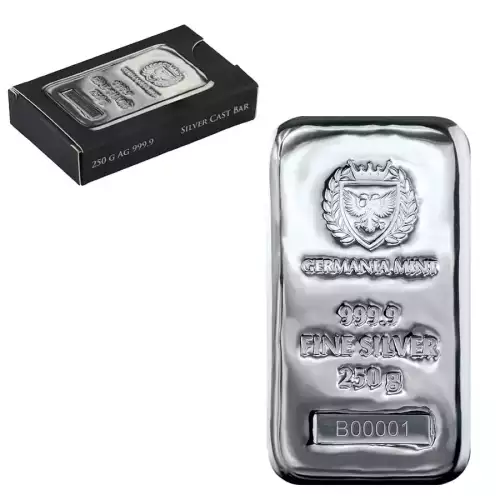 250g Germania .9999 Silver Bar (5)