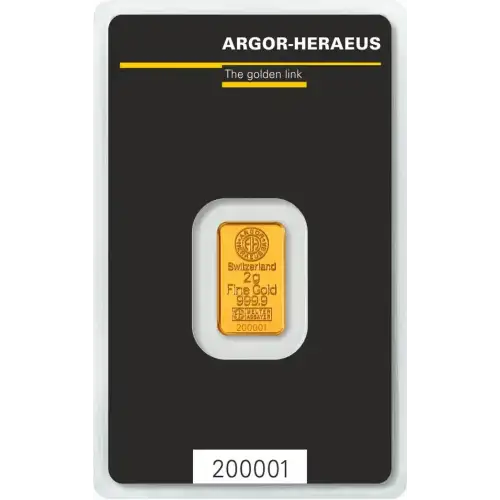 2g Argor-Heraeus .9999 Gold Bar in Assay (2)