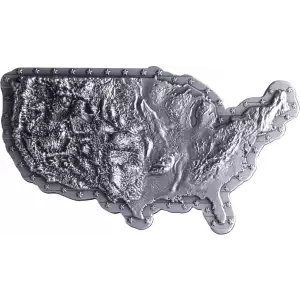 2oz Map of the United States Shaped Stacker .999 Silver Medal (3)