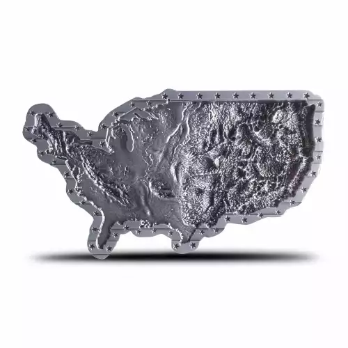 2oz Map of the United States Shaped Stacker .999 Silver Medal (3)