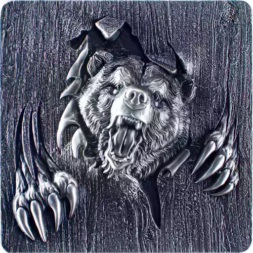 2oz South Korea Furious Beasts Series – Bear .999 Silver Stacker (2)