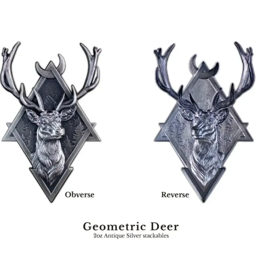 2oz South Korea Today Mint Geometric Series: Deer .999 Silver Stacker (3)