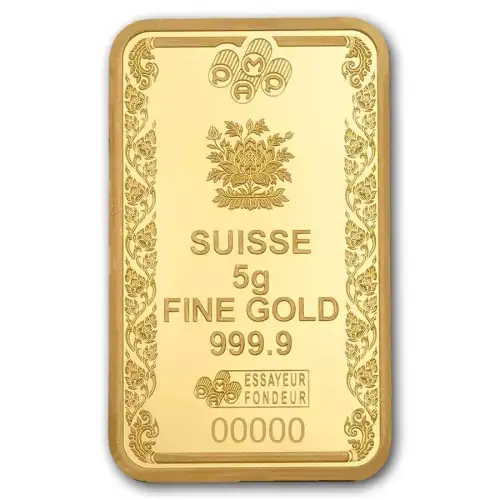 5 gram PAMP Suisse Buddha .9999 Gold Bar in Assay w/ Gift Sleeve (5)