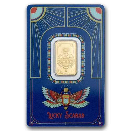 5 gram Pamp Suisse Lucky Scarab .9999 Gold Proof Like Bar