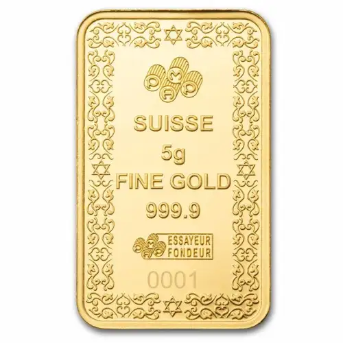 5 gram PAMP Suisse Star of David .9999 Gold Bar in CertiPAMP Card (4)