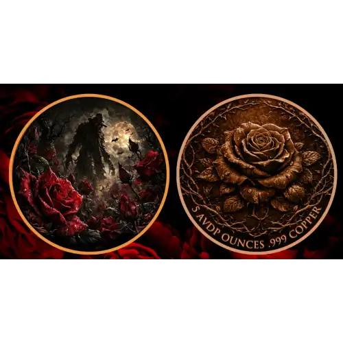 5 oz Beautiful Nightmare Colorized .999 Copper Round in Capsule