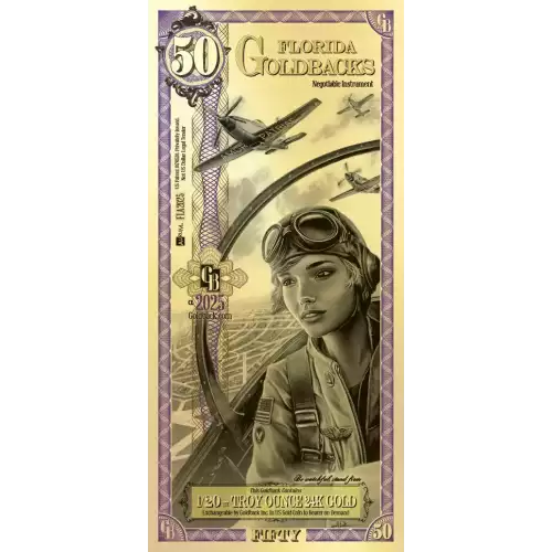 50 Florida GoldBack Note 1/20th oz .999 Gold