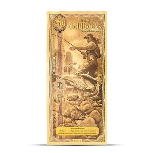 50 Idaho GoldBack Note 1/20th oz .999 Gold