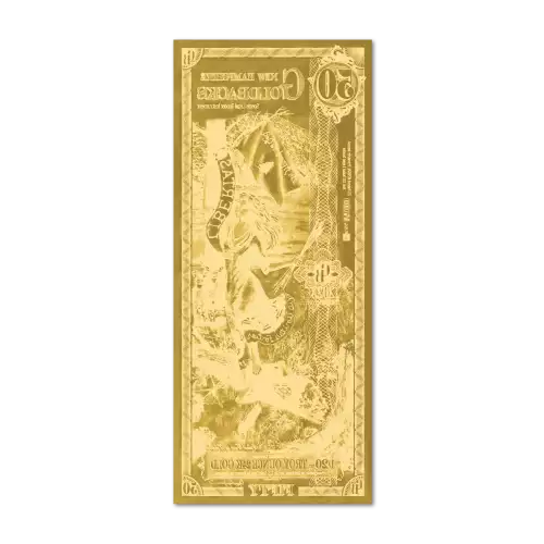 50 New Hampshire Gold Back Note 1/200th oz .999 Gold Bullion Brothers LLC