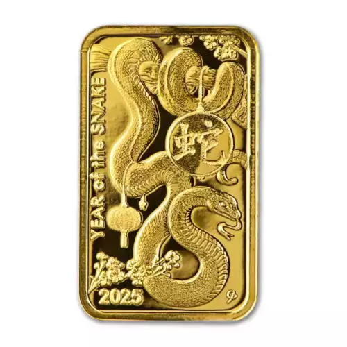 5g Asahi Mint Lunar Year of the Snake .9999 Gold Bar in Assay (3)