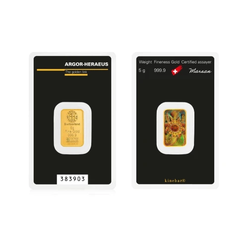 5g Heraeus .9999 Gold Kinebar