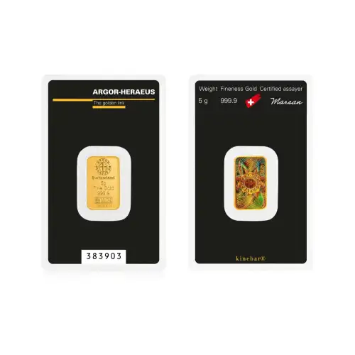 5g Heraeus .9999 Gold Kinebar