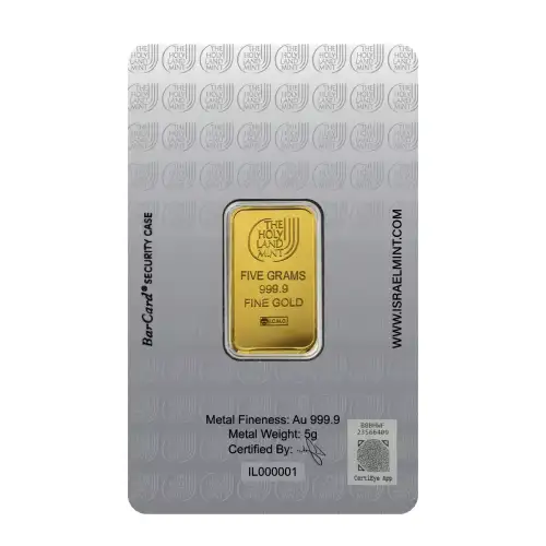 5g Holy Land Mint Lion of Judah .9999 Gold Bar (2)