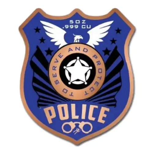 5oz Back The Blue Colorized Shaped .999 Copper in Capsule (2)