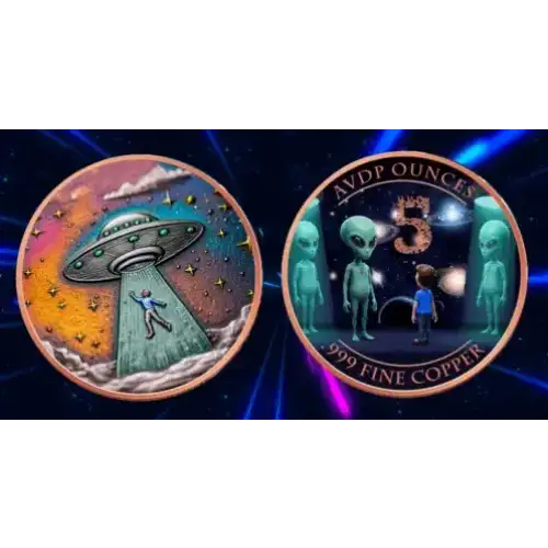 5oz Beam Me Up Colorized .999 Copper Round in Capsule