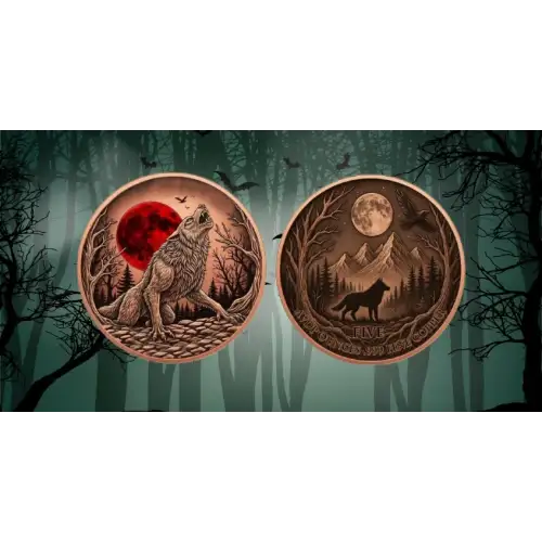 5oz Blood Moon Werewolf Colorized .999 Copper Round in Capsule (2)