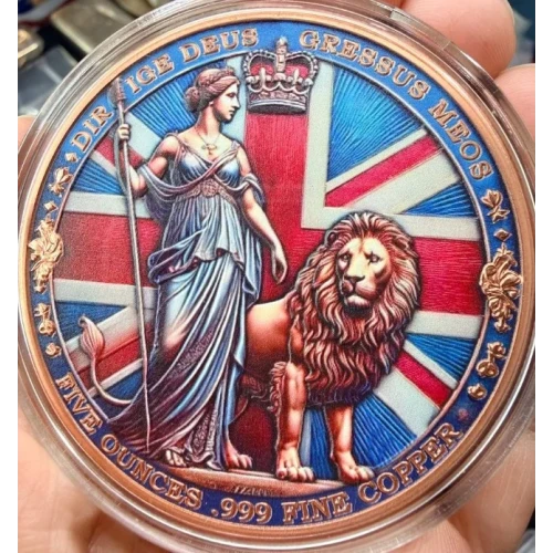 5oz Britannia Rules the Waves Colorized .999 Copper Round in Capsule (2)