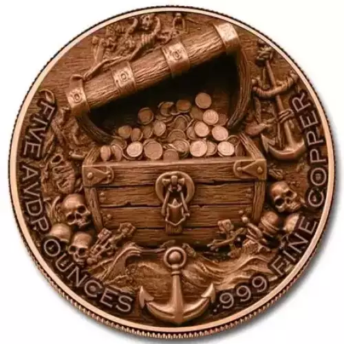 5oz Captain Blackheart Antiqued .999 Copper Round in Capsule (3)