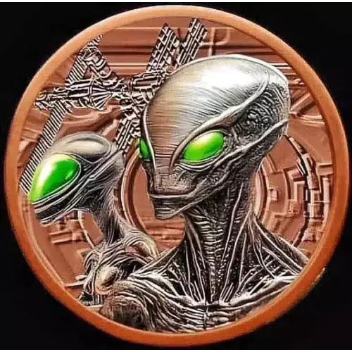 5oz Glow in the Dark Alien Colorized .999 Copper Round (2)