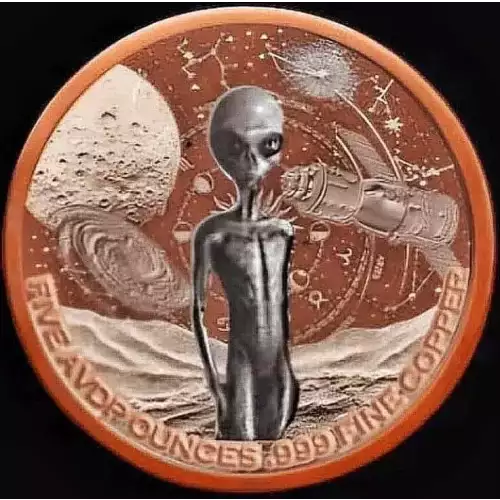 5oz Glow in the Dark Alien Colorized .999 Copper Round (3)