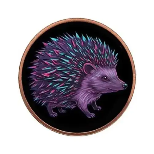 5oz Mystic Night Hedgehog Colorized .999 Copper Round in Capsule