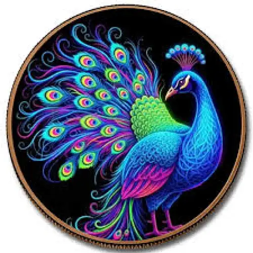 5oz Mystic Night Peacock Colorized .999 Copper Round in Capsule