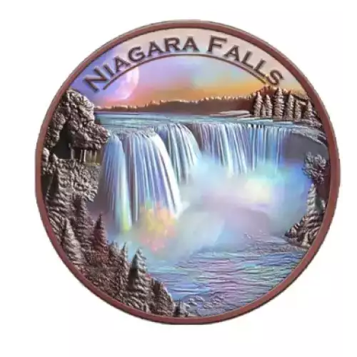 5oz Natural Wonders Series: Niagara Falls Colorized .999 Copper Round in Capsule (3)