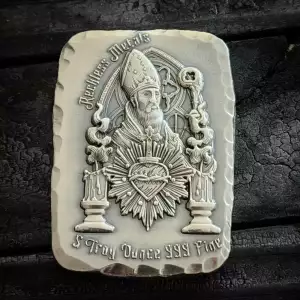 5oz Solid .999 Fine Silver Bar - Hand Poured & Polished - Sideways Design - Pure Mint, UK
