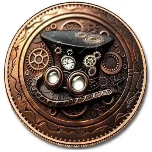 5oz Steampunk Visions Colorized .999 Copper Round in Capsule