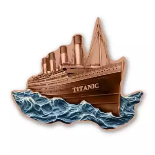 5oz Titanic Colorized Shaped .999 Copper Bar in Capsule (3)