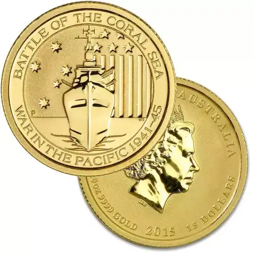 Any Year 1/10oz .9999 Gold - Battle of Coral Sea Coin (4)