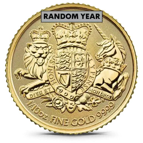 Any Year 1/10oz Great Britain Royal Mint Royal Arms .9999 Gold Coin (2)