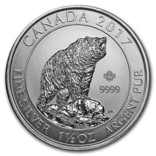 Canada 1.5 oz Grizzly Bear Silver Coin (Random Year) (4)